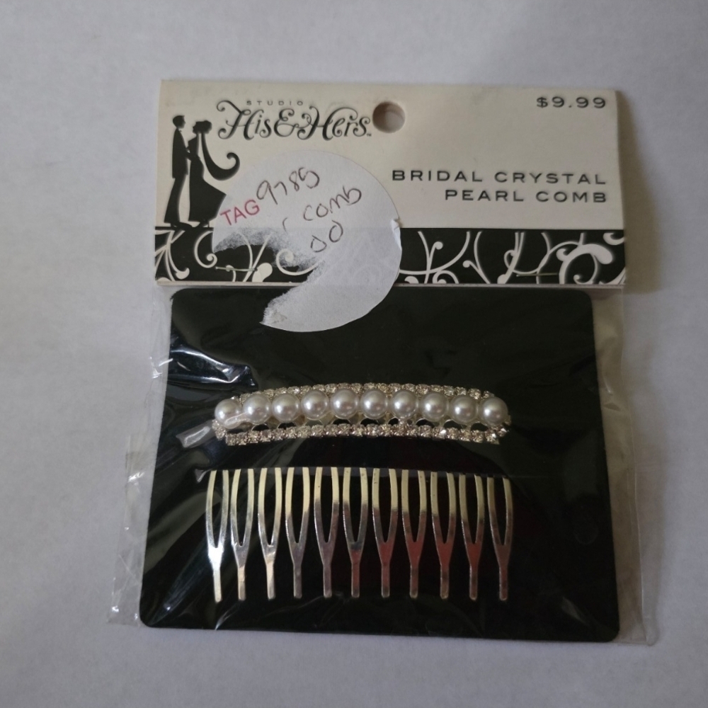 Bridal Crystal Pearl Comb
